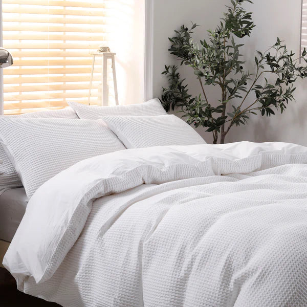 Luna Duvet Cover Set – 100% Cotton Waffle