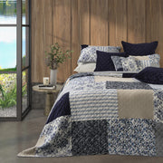 Marine Navy and White Patchwork Quilt – Nautical Bedding Set

