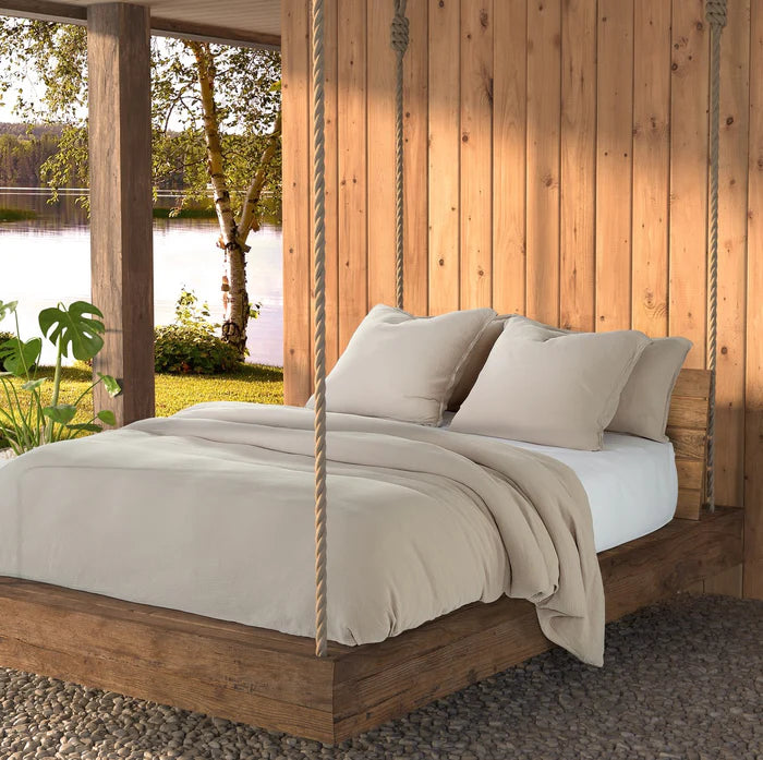 Plain natural Muslin duvet cover 100% cotton muslin