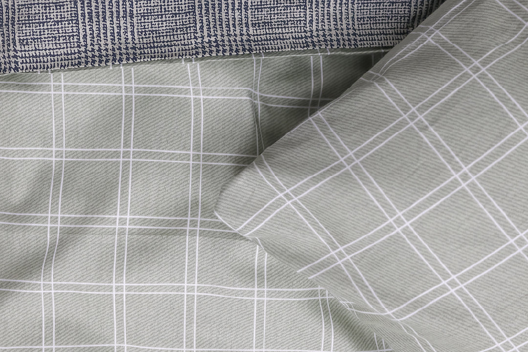 Close-up of Paxton duvet cover fabric detail showing 100% cotton texture and weave

