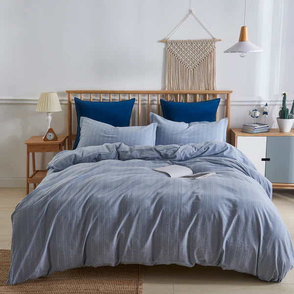Pinstripe  Duvet Cover Set – 100% Cotton