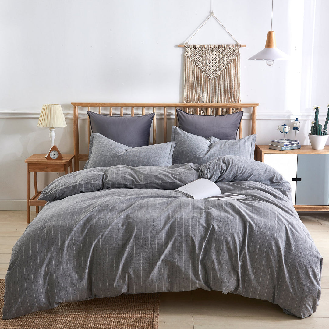 Pinstripe  Duvet Cover Set – 100% Cotton