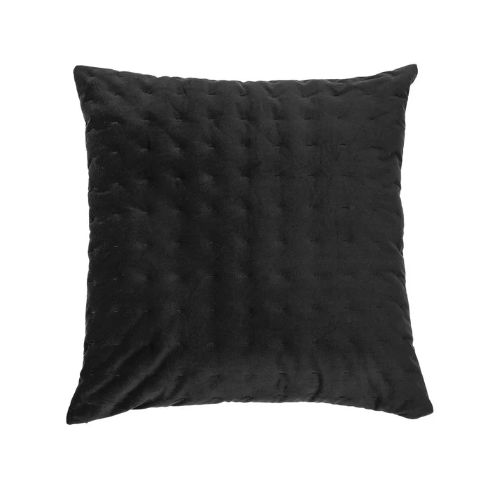 BLACK Brunelli Riad Velvet European Pillow in Black - 25x25 inches, 100% polyester velvet cover with polyester filling

