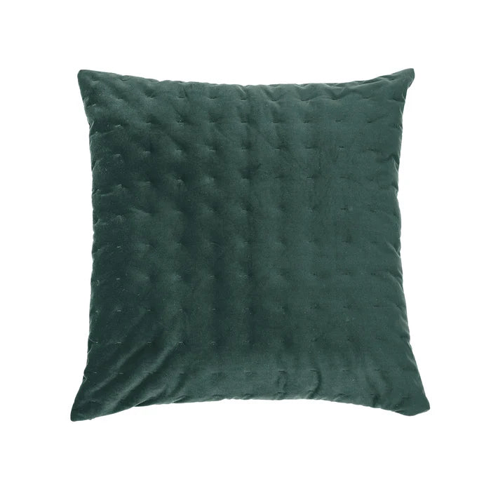 DARK GREEN Brunelli Riad Velvet European Pillow in Dark Green - 25x25 inches, 100% polyester velvet cover with polyester filling