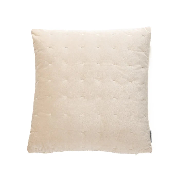 CREAM Brunelli Riad Velvet European Pillow in Cream - 25x25 inches, 100% polyester velvet cover with polyester filling