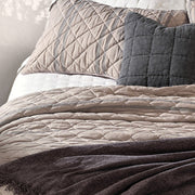 Room Natural Quilt with Charcoal Stripes – 100% Cotton Shell
