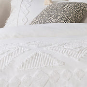 Raitha Duvet Cover Set – 100% Cotton, Tufted Ivory Pattern
