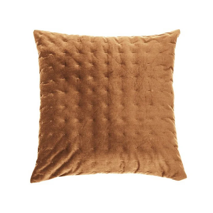 BROWN Brunelli Riad Velvet European Pillow in Brown - 25x25 inches, 100% polyester velvet cover with polyester filling