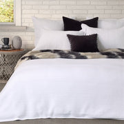 Suite White Duvet Cover Set – 100% Cotton, Quilted Jersey KING SHAM
