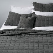Sweet Charcoal Stitched Quilt – 100% Stone-Washed Cotton Exterior
