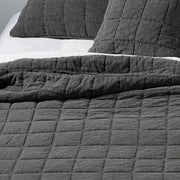 Sweet Charcoal Stitched Quilt – 100% Stone-Washed Cotton Exterior