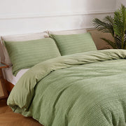 Solene Green Percale Cotton Duvet Cover Set – 200 TC, Soft & Durable