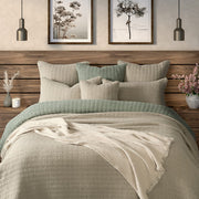 Spirit Natural Embossed Cotton Quilt – Waffle Texture Bedding | Brunelli