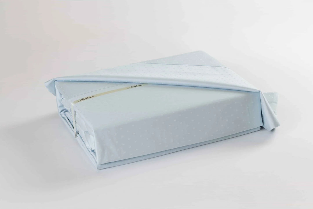 Detail view of Athena Swiss Dots luxury duvet cover showcasing premium fabric quality and texture