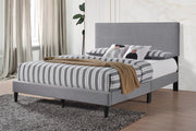 T2105 Platform Bed – No Need for Box Spring, Grey Velvet Queen/King LINEN GREY