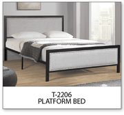 T2206 Bed – No Box Spring Required, Grey Linen