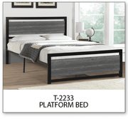 T2233 Platform Bed – No Box Spring Required, Twin/Full/Queen