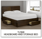 T2368 Platform Bed – Dark Walnut Finish, No Box Spring Required