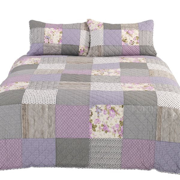 THÉOLINE LILAC PATCHWORK QUILT