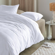 Waffle white duvet cover Set - 100% Cotton
