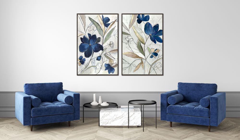 MODERN BLUE FLORAL I