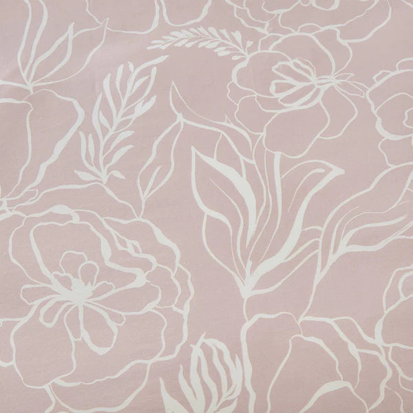  alba_pattern Alba Duvet Cover Set – cream floral outline pattern on dusty pink background