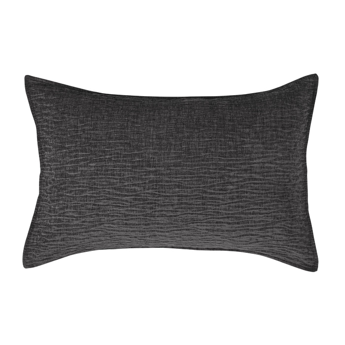 Barbara Charcoal grey Textured Quilt– 100% Polyester Velvet