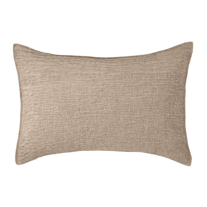 Barbara taupe Textured Quilt – 100% Polyester Velvet