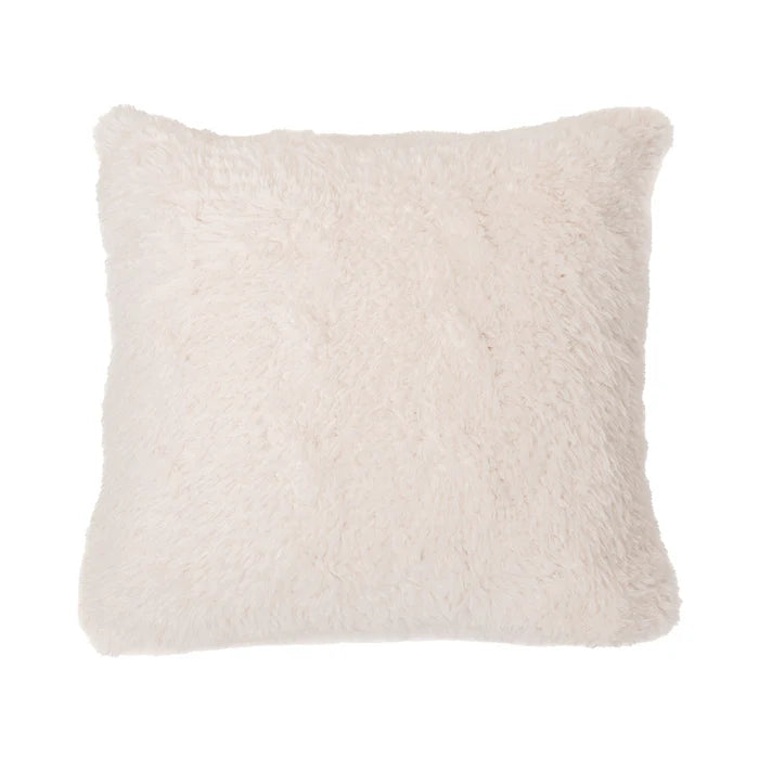 CREAM Brunelli Beverly Faux Fur European Pillow in Cream - 25x25 inches, 100% polyester cover with polyester filling