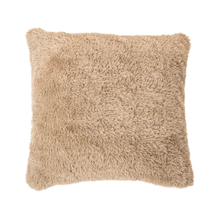 TAUPE Brunelli Beverly Faux Fur European Pillow in Taupe - 25x25 inches, 100% polyester cover with polyester filling