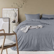 Bonheur Grey Flannel Duvet Cover Set in 100% cotton flannel 