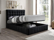 IF-5785 Black Fabric Bed - No Box Spring Required: