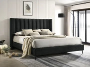 IF-5568 Beige Boucle Fabric bed - No Box Spring Required: