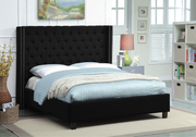 IF-5899 Platform Bed – Includes Mattress Support, black Velvet Queen/King