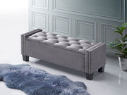 Storage Bench Grey Velvet IF-6200