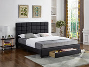 IF-5490 Black PU Bed Includes Mattress Support
