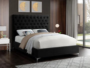 IF-5643 Black Velvet Bed with Chrome or Gold Legs