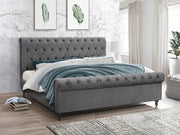 IF-197 Grey Velvet Bed