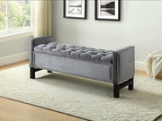 Storage Bench Grey Velvet IF-6400