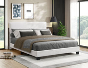 IF-5582 Platform Bed – Includes Mattress Support, Beige Boucle Fabric Queen/King