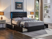 IF-5400 Soft Black PU Bed - No Box Spring Required