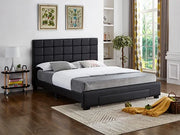 IF-5490 Black PU Bed Includes Mattress Support