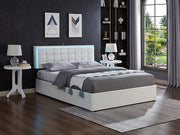 IF-5402 Soft White PU Bed - No Box Spring Required: