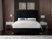 IF-5643 Black Velvet Bed with Chrome or Gold Legs