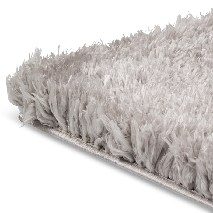 Flokati Polyester Powerloom Shag Rug FLO-SILVER