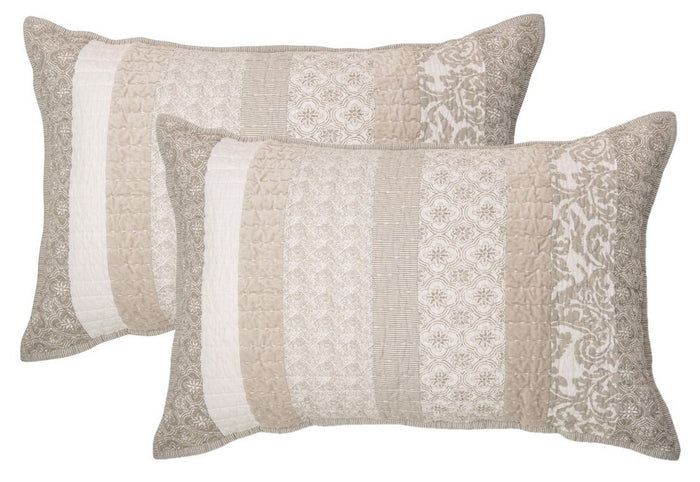 Lola ivory and taupe quilt