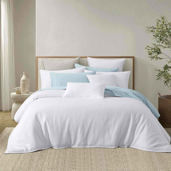 Chaucer Duvet Cover Set – 100% Cotton WHITE