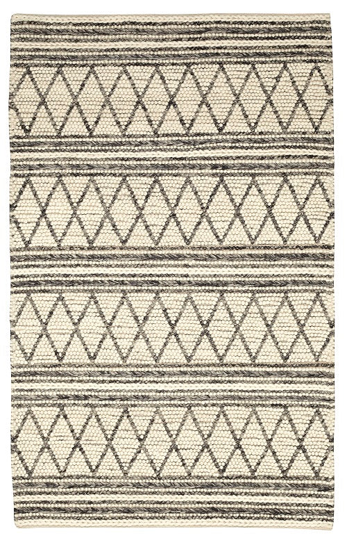 Aspen Hand Knotted Wool Ivory Grey Rug ASP-PL49IVGRY