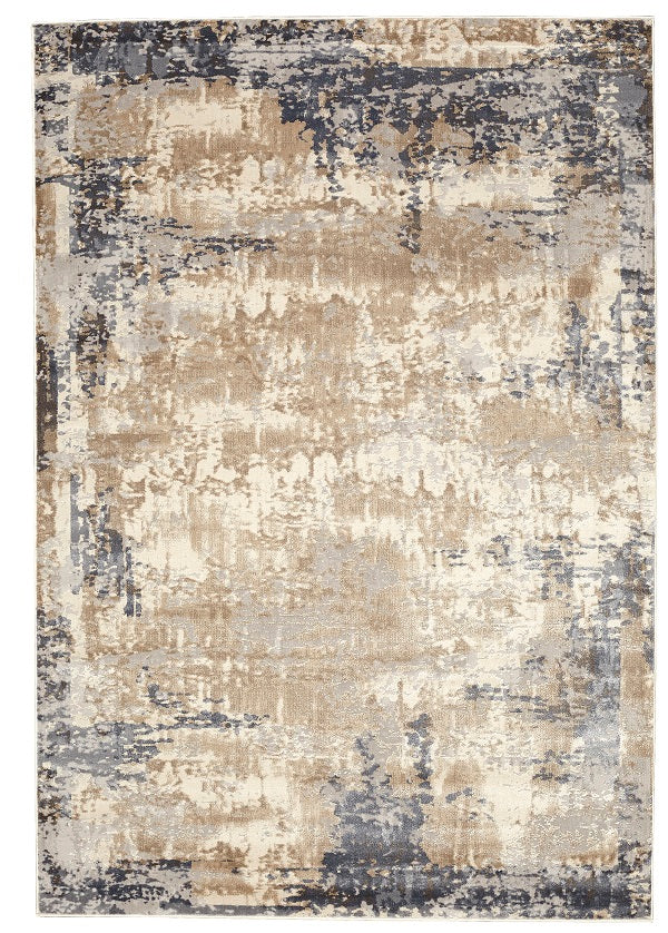 Charisma Muted Grey Ivory Distressed Abstract Rug CHA-1004