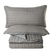 Dumpling Grey Stitched Quilt – Front 100% Polyester, Back 100% Microfiber